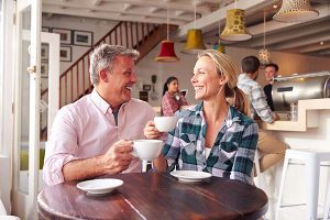 Couple getting coffee